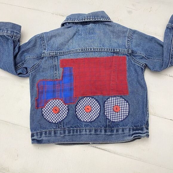Dump Truck Embroidered Denim Trucker Jacket  Toddler 3T Children's Place - Picture 5 of 5